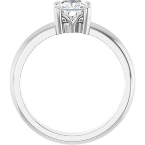 Continuum Sterling Silver 5.5x5.5 mm Cushion Ring Mounting – image 3