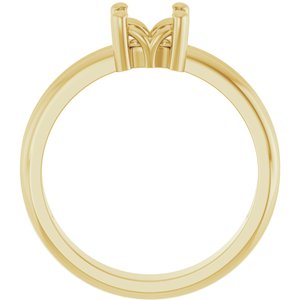 10K Yellow Gold 5.5x5.5 mm Cushion Ring Mounting – image 4