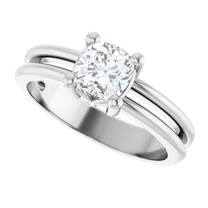 10K White Gold 5.5x5.5 mm Cushion Ring Mounting – image 8