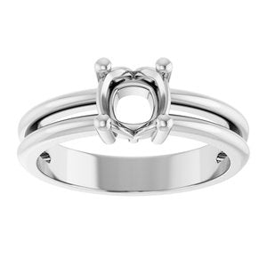 10K White Gold 5.5x5.5 mm Cushion Ring Mounting – image 6