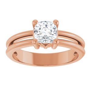 10K Rose Gold 5.5x5.5 mm Cushion Ring Mounting – image 5