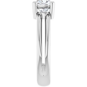 10K White Gold 5.5x5.5 mm Cushion Ring Mounting – image 7
