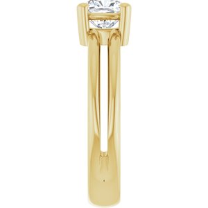 10K Yellow Gold 5.5x5.5 mm Cushion Ring Mounting – image 7