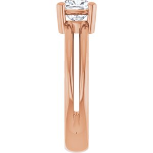 10K Rose Gold 5.5x5.5 mm Cushion Ring Mounting – image 7