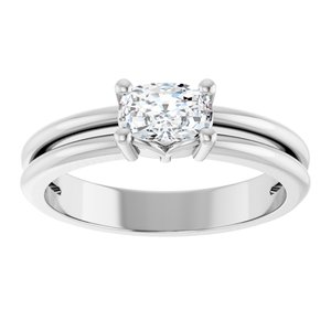 Continuum Sterling Silver 6x4 mm Elongated Cushion Ring Mounting – image 5