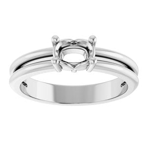 Sterling Silver 6x4 mm Elongated Cushion Ring Mounting – image 6