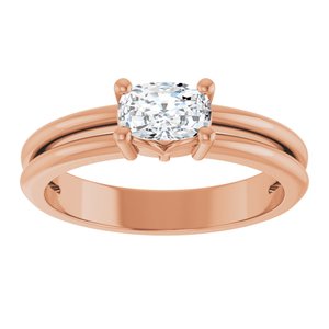 18K Rose Gold 6x4 mm Elongated Cushion Ring Mounting – image 5