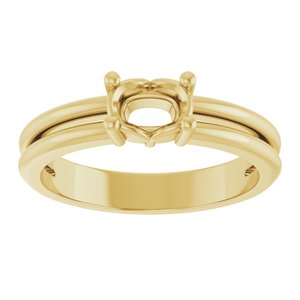 10K Yellow Gold 6x4 mm Elongated Cushion Ring Mounting – image 6