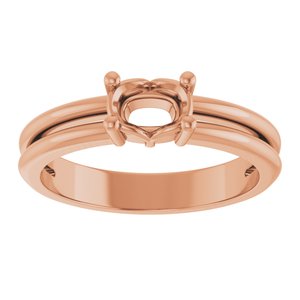 18K Rose Gold 6x4 mm Elongated Cushion Ring Mounting – image 6