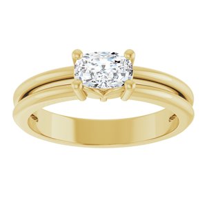 18K Yellow Gold 6x4 mm Elongated Cushion Ring Mounting – image 5