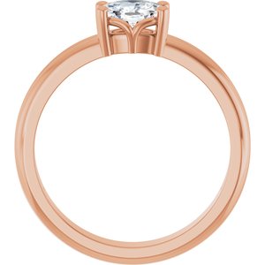 18K Rose Gold 6x4 mm Elongated Cushion Ring Mounting – image 3
