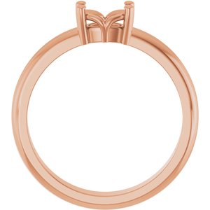 10K Rose Gold 6x4 mm Elongated Cushion Ring Mounting – image 4