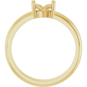 10K Yellow Gold 6x4 mm Elongated Cushion Ring Mounting – image 4