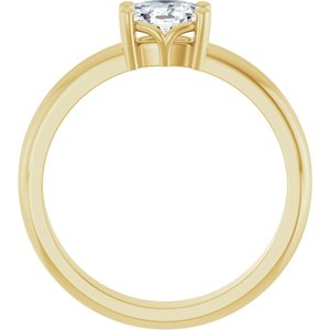 10K Yellow Gold 6x4 mm Elongated Cushion Ring Mounting – image 3