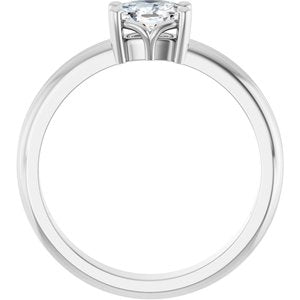 10K White Gold 6x4 mm Elongated Cushion Ring Mounting – image 3