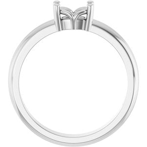 14K White Gold 6x4 mm Elongated Cushion Ring Mounting – image 4