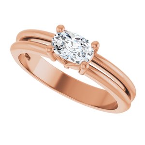 10K Rose Gold 6x4 mm Elongated Cushion Ring Mounting – image 8