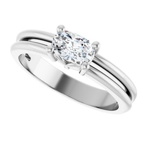 Continuum Sterling Silver 6x4 mm Elongated Cushion Ring Mounting – image 8