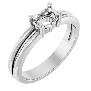 18K White Gold 6x4 mm Elongated Cushion Ring Mounting – image 2