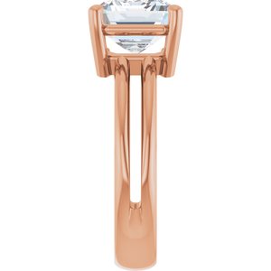 18K Rose Gold 10x8 mm Emerald Ring Mounting – image 7