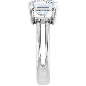 14K X1 White Gold 10x8 mm Emerald Ring Mounting – image 7