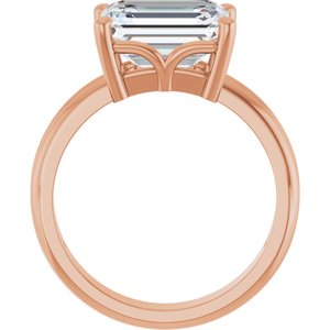 18K Rose Gold 10x8 mm Emerald Ring Mounting – image 3