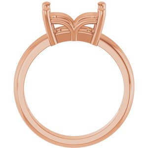 10K Rose Gold 10x8 mm Emerald Ring Mounting – image 4
