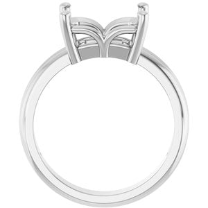 Platinum 10x8 mm Emerald Ring Mounting – image 4
