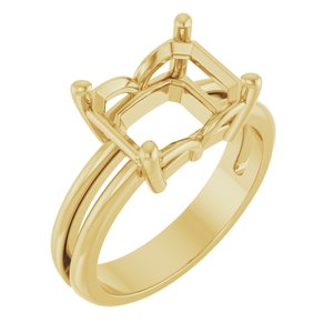 18K Yellow Gold 10x8 mm Emerald Ring Mounting – image 2
