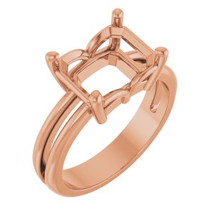 10K Rose Gold 10x8 mm Emerald Ring Mounting – image 2