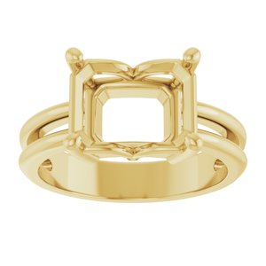 18K Yellow Gold 10x8 mm Emerald Ring Mounting – image 6
