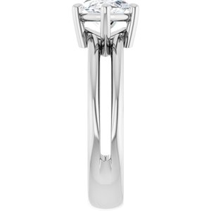 18K White Gold 13x6.5 mm Marquise Ring Mounting – image 7