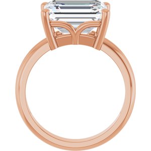 10K Rose Gold 11x9 mm Emerald Ring Mounting – image 3