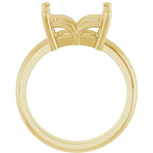14K Yellow Gold 11x9 mm Emerald Ring Mounting – image 4