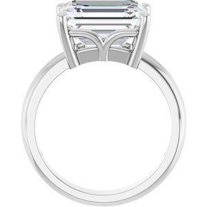 18K White Gold 11x9 mm Emerald Ring Mounting – image 3