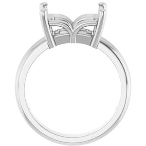 Sterling Silver 11x9 mm Emerald Ring Mounting – image 4