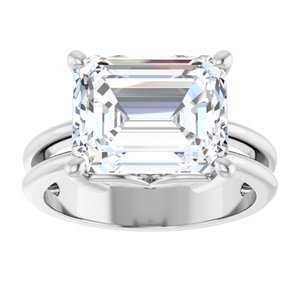 Continuum Sterling Silver 11x9 mm Emerald Ring Mounting – image 5