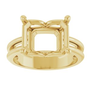 14K Yellow Gold 11x9 mm Emerald Ring Mounting – image 6