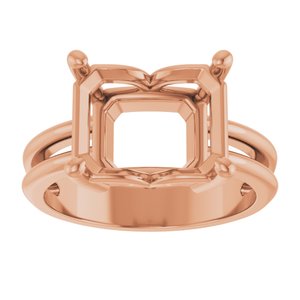 14K Rose Gold 11x9 mm Emerald Ring Mounting – image 6