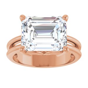10K Rose Gold 11x9 mm Emerald Ring Mounting – image 5