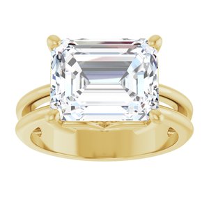 10K Yellow Gold 11x9 mm Emerald Ring Mounting – image 5