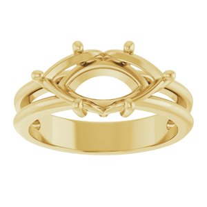 14K Yellow Gold 13x6.5 mm Marquise Ring Mounting – image 6