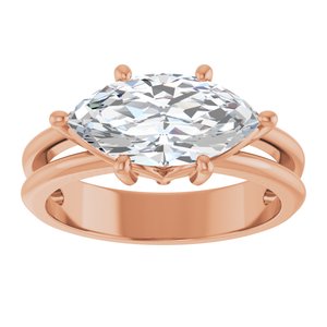 10K Rose Gold 13x6.5 mm Marquise Ring Mounting – image 5