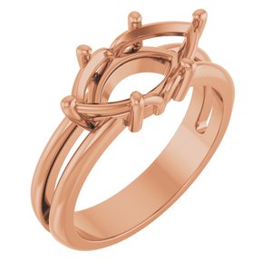 14K Rose Gold 13x6.5 mm Marquise Ring Mounting – image 2