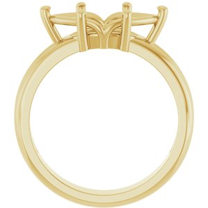 14K Yellow Gold 13x6.5 mm Marquise Ring Mounting – image 4