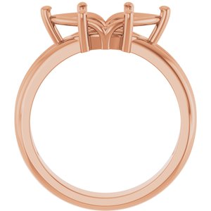 10K Rose Gold 13x6.5 mm Marquise Ring Mounting – image 4