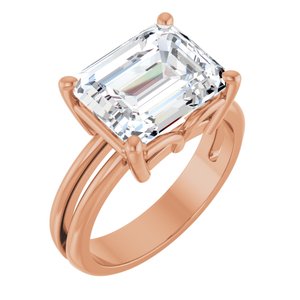 10K Rose Gold 11x9 mm Emerald Ring Mounting