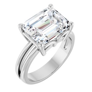 Platinum 11x9 mm Emerald Ring Mounting