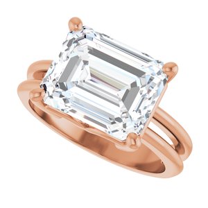 10K Rose Gold 11x9 mm Emerald Ring Mounting – image 8