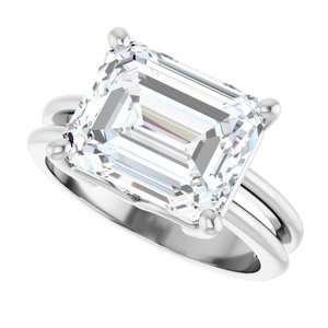 Platinum 11x9 mm Emerald Ring Mounting – image 8